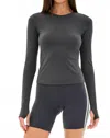 Splits59 Airweight Long Sleeve Top In Graphite Grey