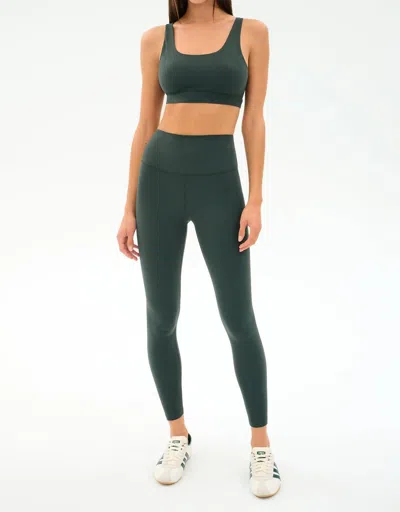 Splits59 Airweight Rib High Waist 7/8 Leggings In Military In Brown