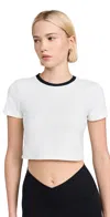 Splits59 Djuna Crop Ringer Tee In White/black
