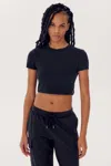 Splits59 Airweight Short Sleeve Crop Tee In Blue