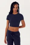 Splits59 Airweight Shortsleeve Crop Top In Indigo In Blue