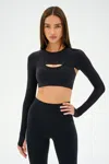 Splits59 Amelia Airweight Lite Shrug In Black