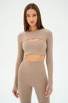 Splits59 Amelia Airweight Lite Shrug In Neutral