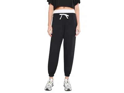 Splits59 Andie Dual Waist Sweatpants Women's Clothing Black/white: Md 27.5, Fleece/modal/spandex