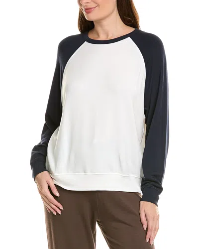 Splits59 Andie Oversized Colorblock Fleece Sweatshirt In White
