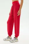 Splits59 Andie Oversized Fleece Sweatpant In Red