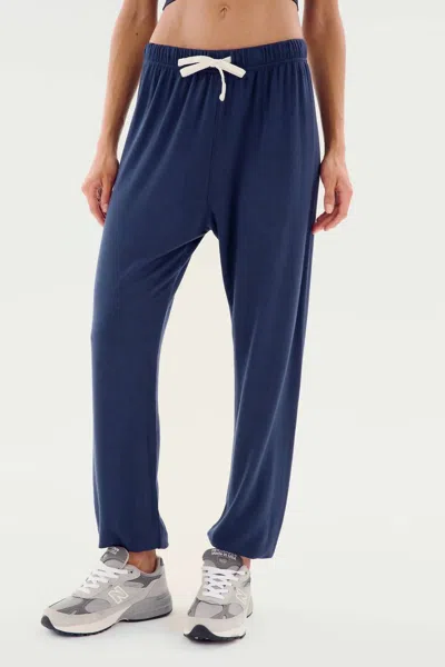 Splits59 Andie Oversized Fleece Sweatpant In Indigo In Blue