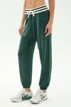 Splits59 Andie Oversized Fleece Sweatpant W/ Stripe In Green