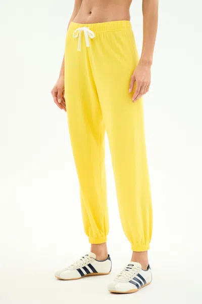 Splits59 Andie Oversized Fleece Sweatpant In Yellow