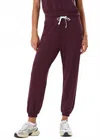 Splits59 Andie Oversized Fleece Sweatpants In Dark Cherry In Burgundy