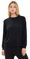 Splits59 Andie Oversized Fleece Sweatshirt Black In Black