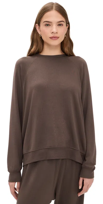 Splits59 Andie Oversized Fleece Sweatshirt Dark Chocolate In Brown