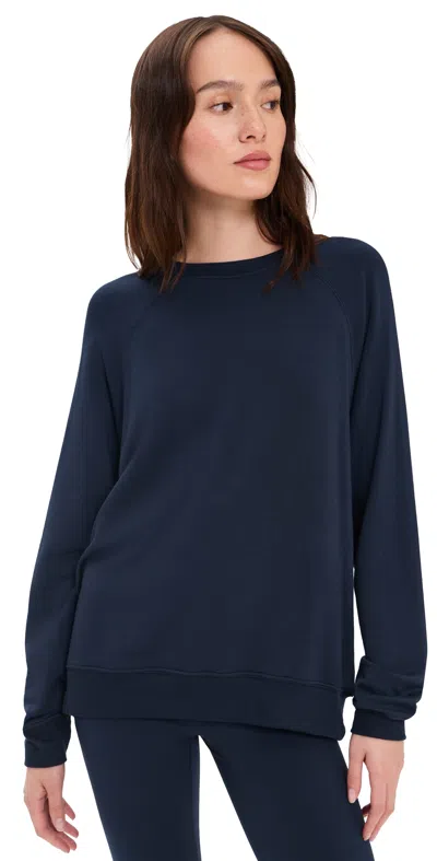 Splits59 Andie Oversized Fleece Sweatshirt Indigo In Blue