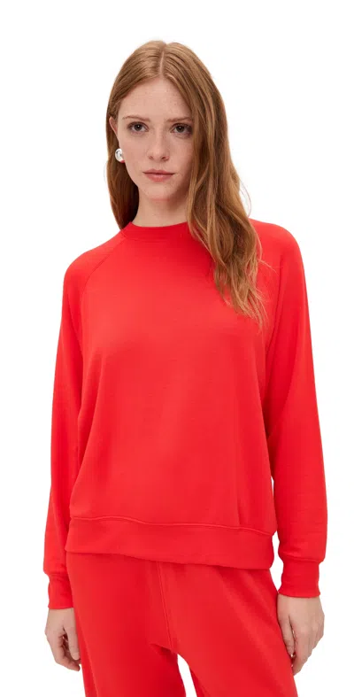 Splits59 Andie Oversized Fleece Sweatshirt Lotus Red