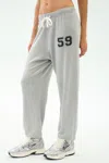Splits59 Andie Oversized Fleece Varsity 59 Sweatpants Heather Grey In Animal Print