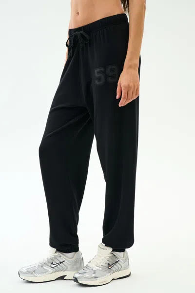 Splits59 Andie Oversized Fleece Varsity 59 Sweatpant In Black