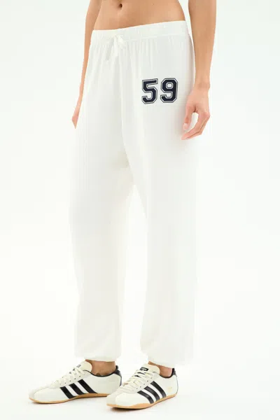 Splits59 Andie Oversized Fleece Varsity 59 Sweatpant In White