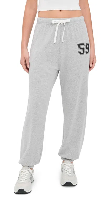 SPLITS59 ANDIE OVERSIZED FLEECE VARSITY 59 SWEATPANTS HEATHER GREY