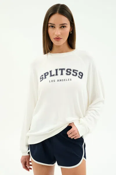Splits59 Andie Oversized Fleece Varsity Graphic Sweatshirt In White