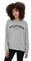 Splits59 Andie Oversized Fleece Varsity Graphic Sweatshirt Heather Grey In Gray