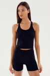 Splits59 Ashby Ribbed Tank Top In Black In Black
