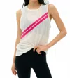 Splits59 Bandit Mesh Tank Top In White/berry In Multi