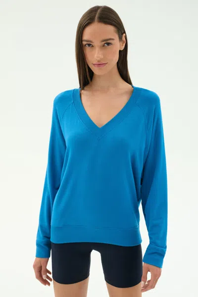 Splits59 Bennie Fleece V Neck Sweatshirt In Multi