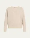 Splits59 Bennie Fleece V-neck Sweatshirt In Heather Oatmeal White