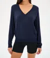 Splits59 Bennie Fleece V-neck Sweatshirt In Indigo