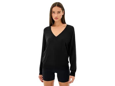 Splits59 Bennie Fleece V-neck Sweatshirt In Black