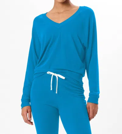 Splits59 Bennie V-neck Sweatshirt In Stone Blue