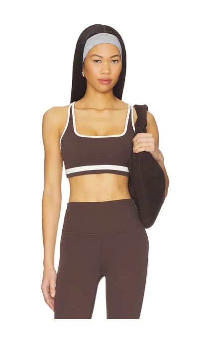 Splits59 Bianca Rigor Racerback Sports Bra In Brown