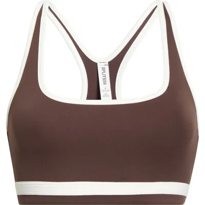 Splits59 Bianca Rigor Racerback Sports Bra In Brown