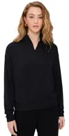Splits59 Birdie Fleece Half Zip Sweater In Black In Black