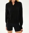 Splits59 Birdie Fleece Half Zip Sweater In Black