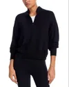 Splits59 Birdie Fleece Half Zip Sweater In Black In Black