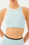 Splits59 Blake Rigor Sports Bra In Teal/ White