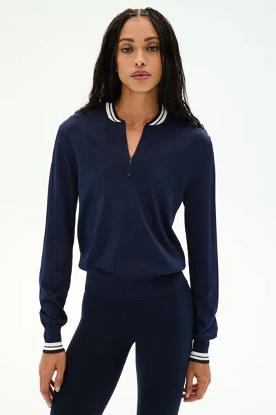 Splits59 Bonnie Knit Half Zip In Indigo/white