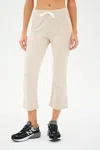 Splits59 Brooks Fleece Cropped Flare Pants In Heather Oatmeal In Neutral