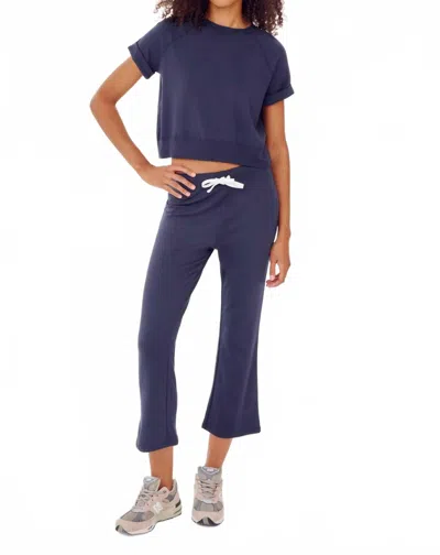 Splits59 Brooks Fleece Cropped Flare Jeans In Indigo In Blue