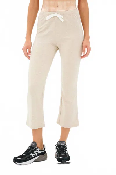 Splits59 Brooks Fleece Cropped Flare Pants In Beige In Neutral