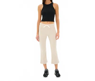 SPLITS59 BROOKS FLEECE CROPPED FLARE SWEATPANTS IN HEATHER OATMEAL