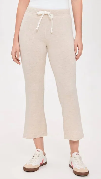 Splits59 Brooks Fleece Cropped Flare Sweatpants In Heathered Oatmeal