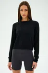 Splits59 Brooks Fleece Long Sleeve Sweatshirt In Black
