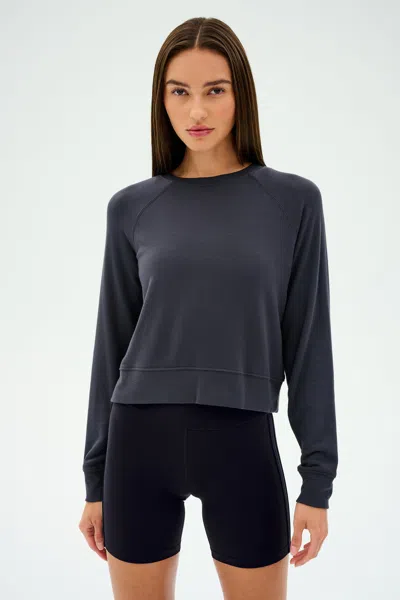 Splits59 Brooks Fleece Long Sleeve Sweatshirt In Blue