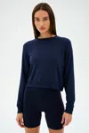 Splits59 Brooks Fleece Long Sleeve Sweatshirt In Blue
