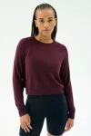 Splits59 Brooks Fleece Long Sleeve Sweatshirt In Burgundy