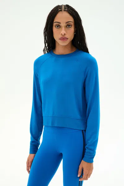 Splits59 Brooks Fleece Long Sleeve Sweatshirt In Classic Blue