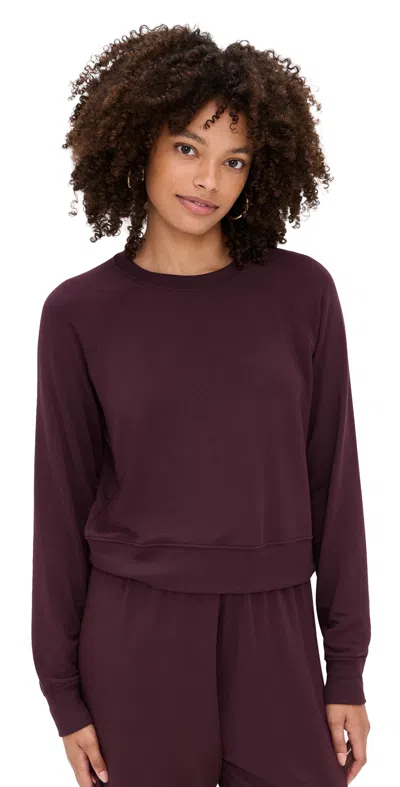 Splits59 Brooks Fleece Long Sleeve Sweatshirt Dark Cherry In Burgundy