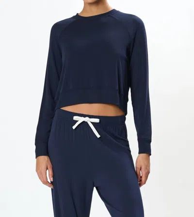 Splits59 Brooks Fleece Long Sleeve Sweatshirt In Indigo In Multi